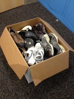 First box of shoes ready for shipment! - Facilities Services Recycling and  Waste Management